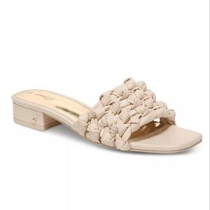 NWT Circus NY By Sam Edelman Kenna Woven Vegan Leather Slide Sandals in Nude 6